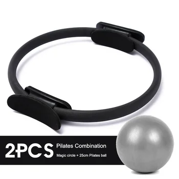 2PCS פילאטיס טבעת הקסם חליפות הביתה יוגה, חוג יוגה כדור ספורט כושר קינטית התנגדות מעגל אימון כושר פילאטיס אביזרים