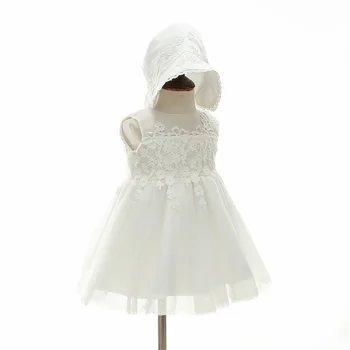 HAPPYPLUS ילדה תינוק בן יומו טבילה טבילה שמלות אפליקציות התינוק שמלות חתונה 1 2 יום הולדת מיוחד השמלה