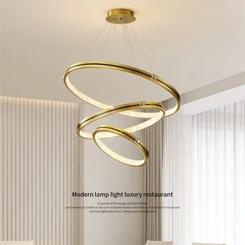 המודרני 3 סבב LED נברשת עבור הסלון, חדר האוכל, חדר השינה, המטבח קפה תליון מנורה שלט תלוי אור.
