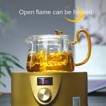 זכוכית קומקום להרתיח קומקום ביתי עמיד בחום ומתקנים להכנת תה קונג פו ערכת תה עם מסנן עיבוי להגדיר 550ml